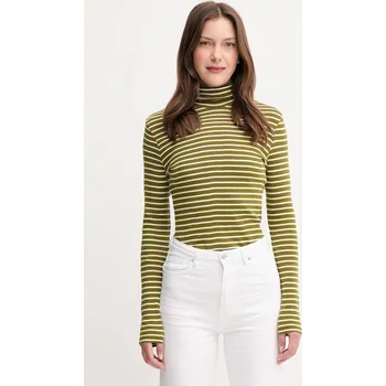 Pánské tričko Bavlněné tričko s dlouhým rukávem United Colors of Benetton 30YSE2225 zelená 91X, vel. L