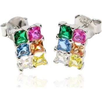 Náušnice Zlatnictví Helios Stříbrné náušnice multicolor