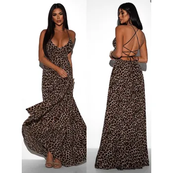 Dámské šaty Leopardí elegantní dlouhé šaty DIYANNE Velikost: ONESIZE