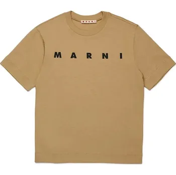 Pánské tričko Bavlněné tričko Marni MT135U T-SHIRT béžová barva, s potiskem, M002MV 80X, vel. 106