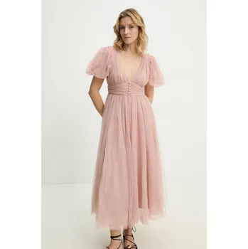 Dámské šaty Šaty Answear.LAB 606228.FLK béžová 02X, vel. M