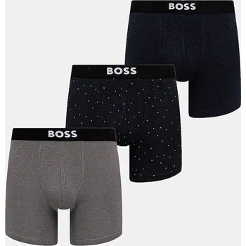 Boxerky Boxerky BOSS BoxerBr3P BOSS ONE D 3-pack pánské, černá barva, 50549856 90B, vel. L