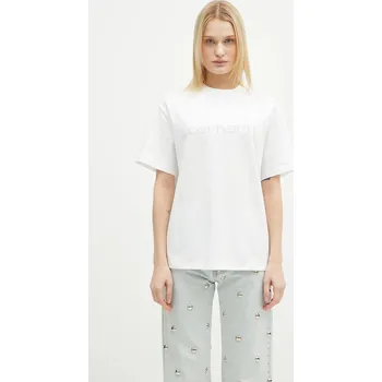 Bavlněné tričko Carhartt WIP Rivet Script, S, bílá, 00X