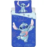 Modré bavlněné dětské povlečení na jednolůžko 140x200 cm Lilo & Stitch "Aloha" – Jerry Fabrics ID_1823518