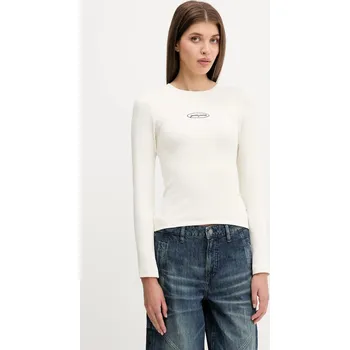 Pánské oblečení Tričko s dlouhým rukávem Guess Jeans W5YP38.KA0H1 béžová 01X, vel. XL