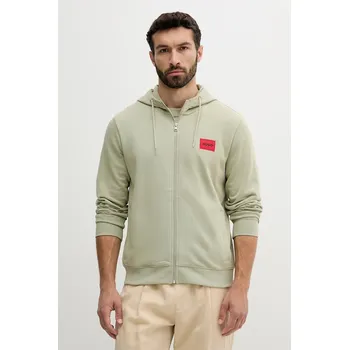 Pánská mikina Bavlněná mikina HUGO Daple212 pánská, černá barva, s kapucí, melanžová, 50447972 91B, vel. XXL