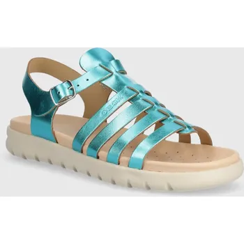 Dámské sandále Dětské kožené sandály Geox SANDAL SOLEIMA J35GSB.000CF.36.39 tyrkysová 67X, EUR 37