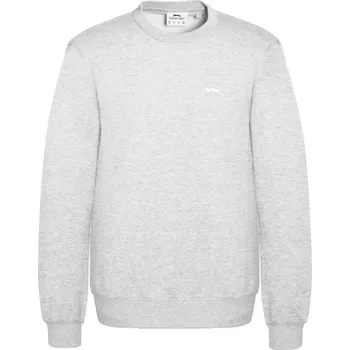 Pánský svetr Slazenger Fleece Crew Sweater Mens Grey Marl 4XL