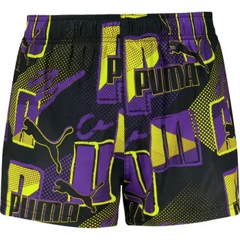 Pánské plavky Puma Print Logo Swim Shorts Violet Purple S