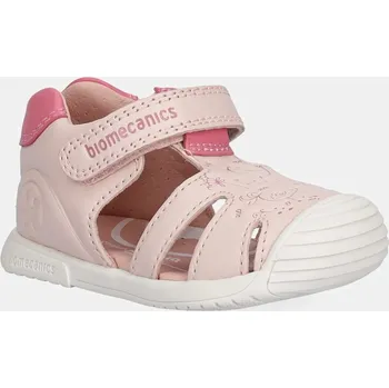 Dívčí sandály Dětské kožené sandály Biomecanics růžová barva, 252108 03X, EUR 22