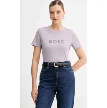 Pánské tričko Bavlněné tričko BOSS Orange C_Elogo_5 50501139 fialová 04X, vel. L