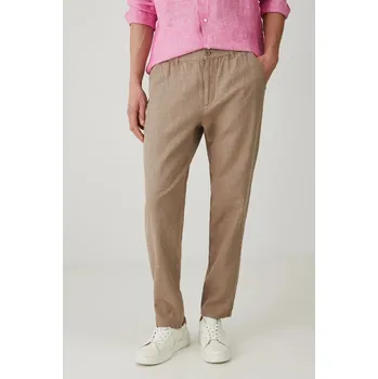 Pánské kalhoty Lněné kalhoty Medicine pánské, béžová barva, jednoduché RS25.SPM071 80M, vel. XL