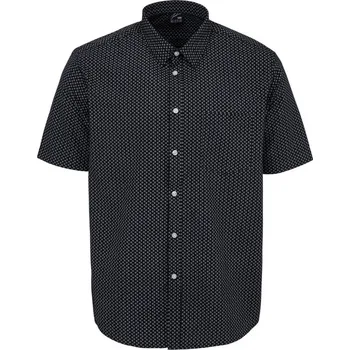 Pánská košile Fabric Short Sleeve Poplin Shirt Mens Black Geo XL