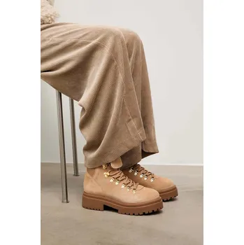 Dámské kozačky Semišové boty Answear.LAB hnědá barva, na platformě 506045 82X, EUR 40