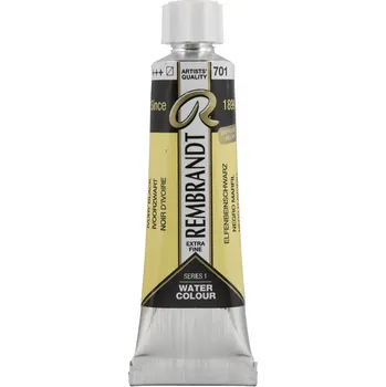 Vodová barva Akvarelová barva v tubě Rembrandt 10 ml – 701 Ivory Black