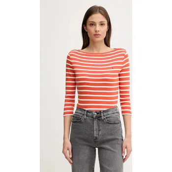 Pánské tričko Bavlněné tričko s dlouhým rukávem Tommy Hilfiger WW0WW40589 oranžová 22X, vel. L