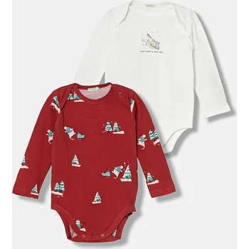 Kojenecké body United Colors of Benetton 2-pack 3DKAAB00U.W.Seasonal bílá 00X, vel. 62