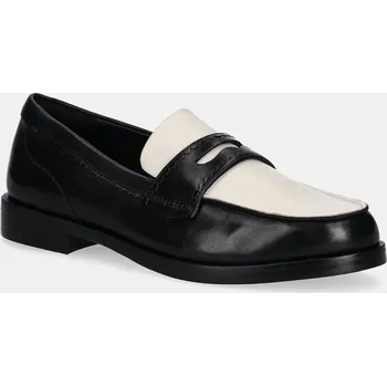 Dámské mokasíny Kožené polobotky Clarks Originals Straven Edge dámské, černá barva, na plochém podpatku, 26181270, 41, 99X