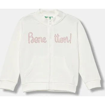 Chlapecké oblečení Dětská bavlněná mikina United Colors of Benetton 3J70G503U.P.seasonal bílá 00B, vel. 110