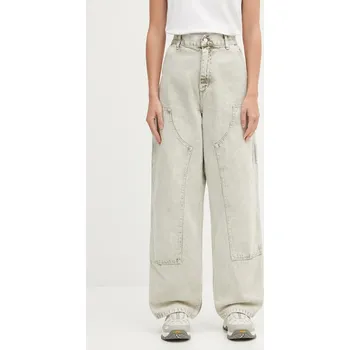 Dámské džíny Džíny Carhartt WIP W' Brandon Double Knee dámské, high waist, I035828.2ZX5F, L, šedá, 09X