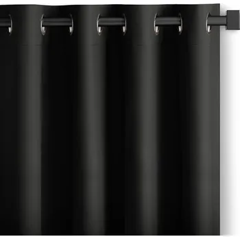 Závěs Závěs s kroužky Carli černý, velikost 140x270