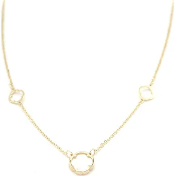 Řetízek Zlatý řetízek se čtyřlístkem s perletí