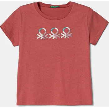 Dětské bavlněné tričko United Colors of Benetton 3I1XC10MZ.G.Seasonal růžová 34X, vel. 122
