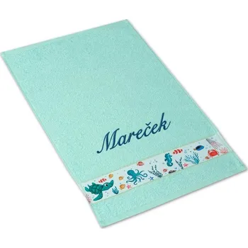 Dětský ručník se jménem NA PŘÁNÍ 30x50 Mořský svět mint