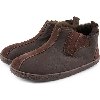 Dámská zimní obuv Vlnka Pánské kožené bačkory s ovčí vlnou Pavel hnědá velikost obuv dospělí 46