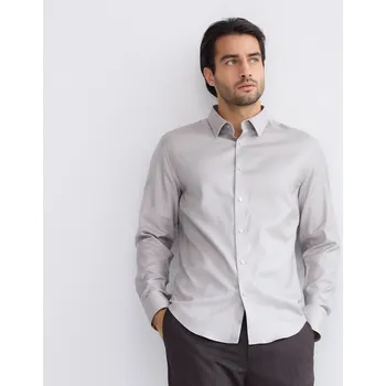 Pánská košile Reserved - Košile slim fit s vysokým podílem bavlny - světle šedá - 474GQ-09X - 474GQ-09X-S