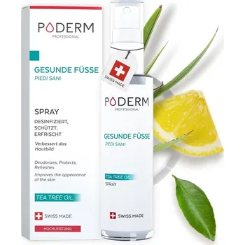 Péče o nohy Čistící sprej na nohy s olejem z čajovníku Poderm Gesunde Fusse, 50ml