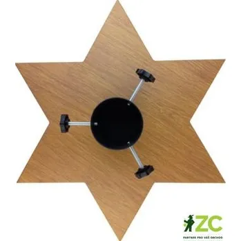 Stojánek na vánoční stromek Stojánek vánoční ocelový, vzhled dřeva - 51,5 x 51,5 cm hvězda