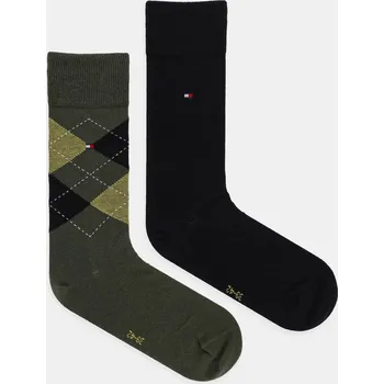 Pánské ponožky Ponožky Tommy Hilfiger 2-pack 100001495 zelená 87X, vel. 39/42