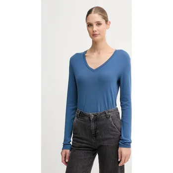 Pánské tričko Bavlněné tričko s dlouhým rukávem United Colors of Benetton zelená barva, 3GA2E4245 95A, vel. XS