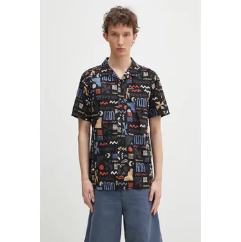 Pánská košile Bavlněná košile Columbia Pine Canyon Short černá barva, regular, 2037171, L, 99X