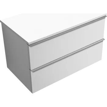 Koupelnový nábytek CERANO - Koupelnová skříňka pod umyvadlo s úchytkou/deskou pod umyvadlo Velora - 18 mm - bílá matná, chromová úchytka - 79x53x46 cm