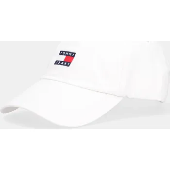 Čepice Bavlněná baseballová čepice Tommy Jeans hnědá barva, s aplikací, AM0AM12933 00X, vel. ONE SIZE