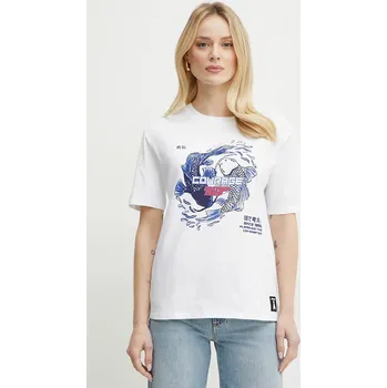 Pánské oblečení Bavlněné tričko Patrizia Pepe 2M4464.J297 bílá 00A, vel. 34