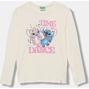 Chlapecké tričko Dětské bavlněné tričko s dlouhým rukávem United Colors of Benetton béžová barva, 35RYC10Q7 35RYC10Q7.G.seasonal 08X, vel. 160