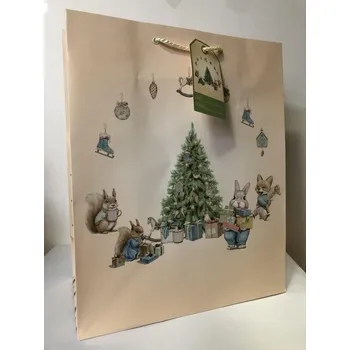 Dárková taška Taška dárková vánoční Maxi matt 26,7 x 13,7 x 33cm TL - s motivem zvířátka v lese