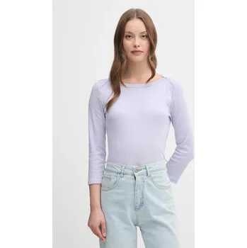 Pánská móda Bavlněné tričko s dlouhým rukávem United Colors of Benetton 3GA2E16A1 fialová 04A, vel. M