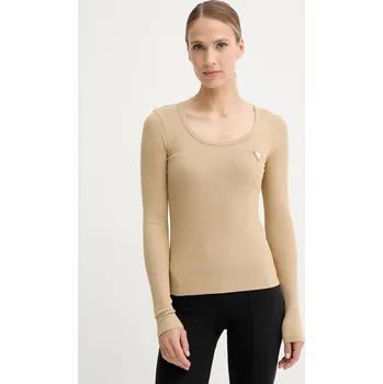 Pánská móda Tričko s dlouhým rukávem Guess V4BP07.K8RT2 béžová 80X, vel. L