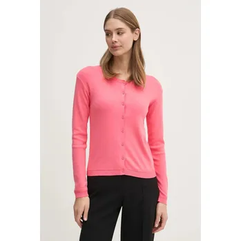 Dámský svetr Bavlněný kardigan United Colors of Benetton růžová barva, lehký, 1091D5558 38X, vel. XS