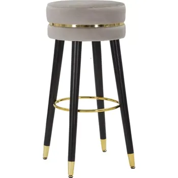 Barová židle Sametová barová židle Paris šedá/zlatá