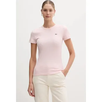 Dámské tričko Bavlněné tričko Lacoste dámské, tmavomodrá barva, TF5538 30X, vel. 40