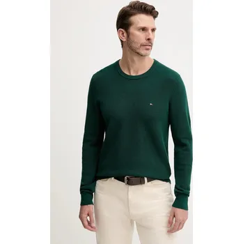 Pánský svetr Bavlněný svetr Tommy Hilfiger MW0MW36347 tyrkysová 67X, vel. S