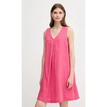 Dámské šaty Lněné šaty United Colors of Benetton 4AGHDV0AX růžová 42X, vel. XL