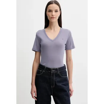 Pánské oblečení Bavlněné tričko Tommy Hilfiger WW0WW40584 fialová 04X, vel. M