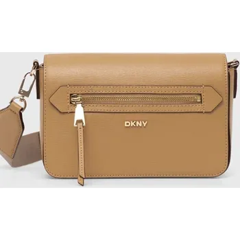 Kabelka Kožená kabelka Dkny béžová barva, R42E3E21 80X, vel. ONE SIZE