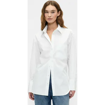 Dámská košile GAP Dámské Oversize popelínová košile s logem Big Shirt GAP Bílá M (2944215)